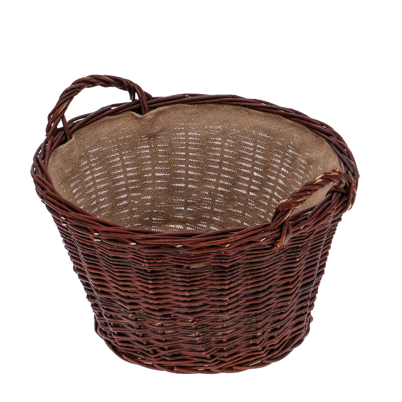 Kaminholzkorb Feuerholzkorb, Holzkorb Weide/jute, rund Ø ca.50cm
