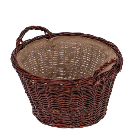 Kaminholzkorb Feuerholzkorb, Holzkorb Weide/jute, rund Ø ca.50cm