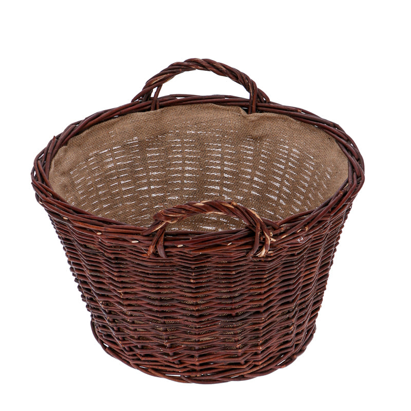 Kaminholzkorb Feuerholzkorb, Holzkorb Weide/jute, rund Ø ca.50cm