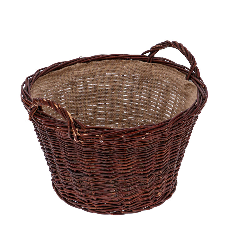 Kaminholzkorb Feuerholzkorb, Holzkorb Weide/jute, rund Ø ca.50cm