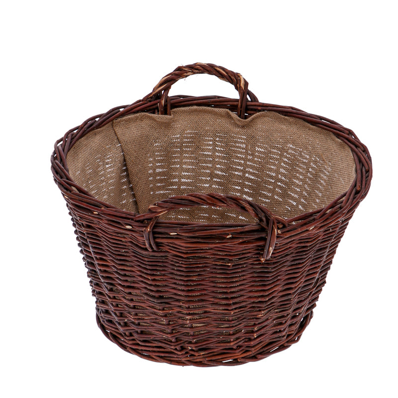 Kaminholzkorb Feuerholzkorb, Holzkorb Weide/jute, rund Ø ca.50cm