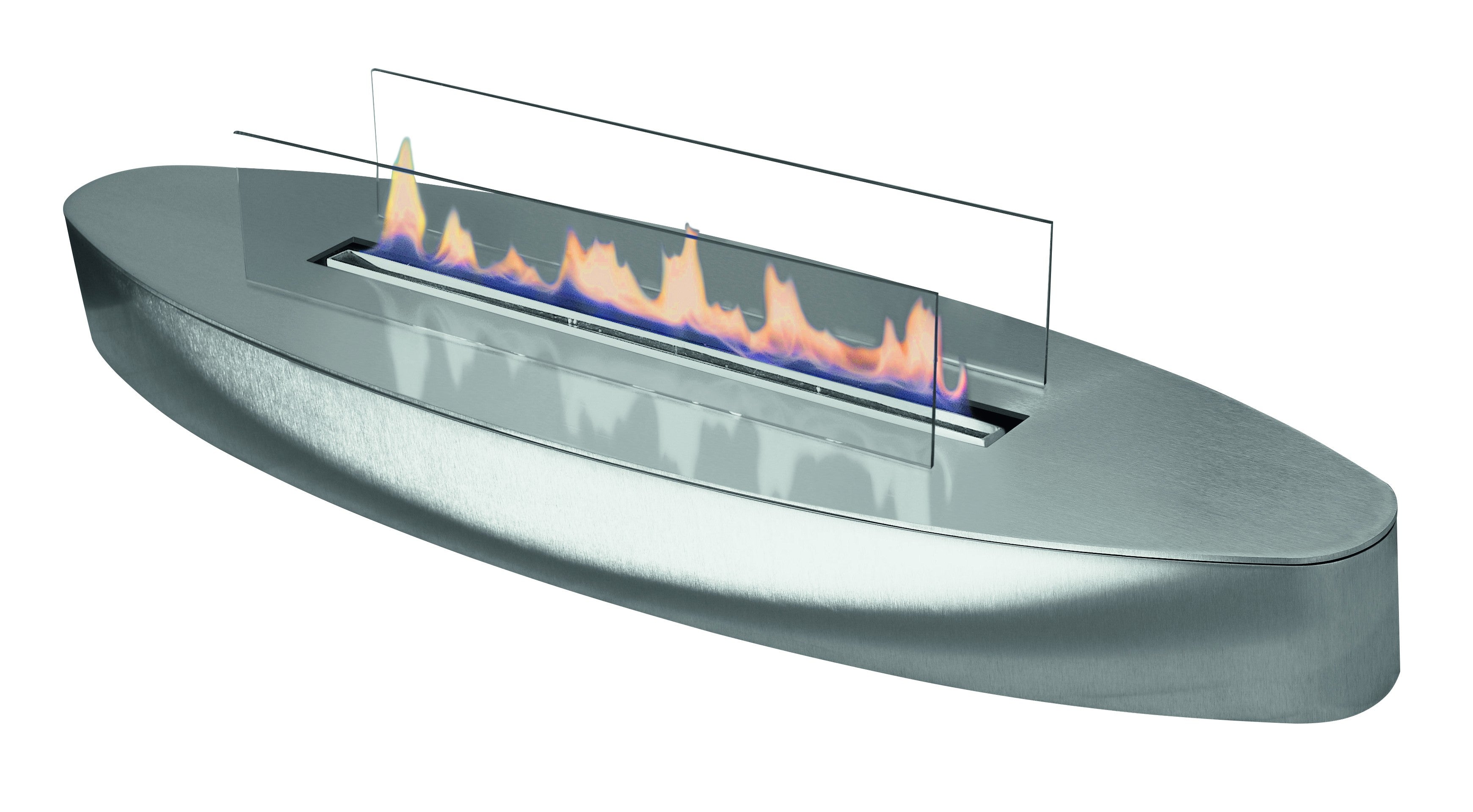 ebios-fire Tischkamin Elipse Base - Edelstahl gebürstet