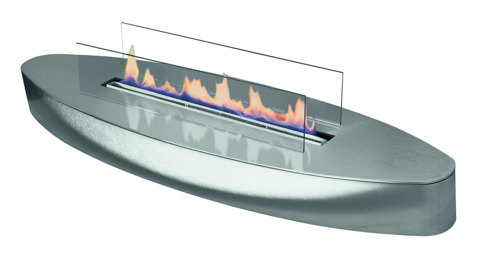 ebios-fire Tischkamin Elipse Base - Edelstahl gebürstet