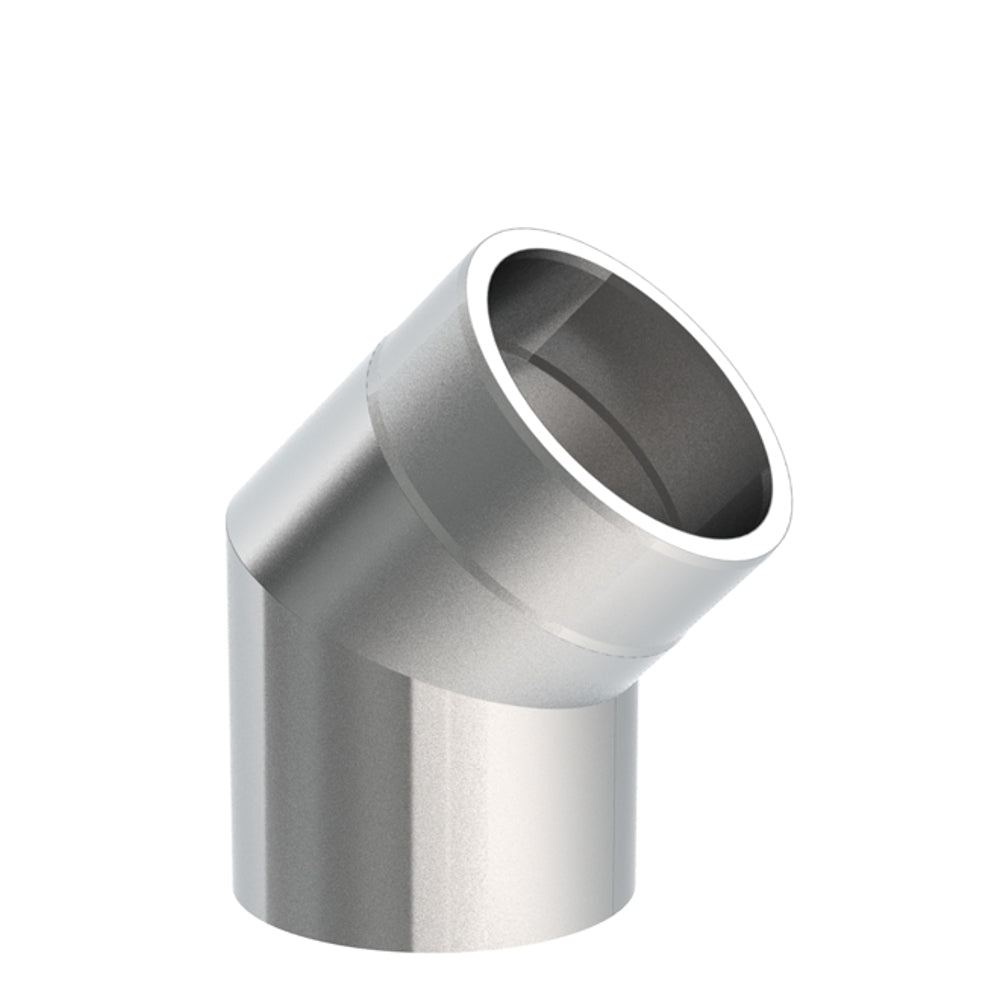 Jeremias Ofenrohr Winkel 45° ohne Tür | Edelstahl gebürstet