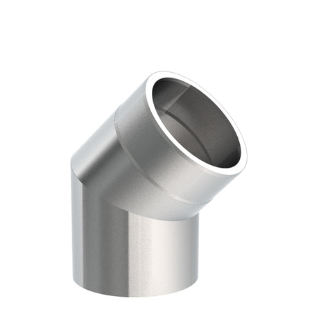 Jeremias Ofenrohr Winkel 45° ohne Tür | Edelstahl gebürstet