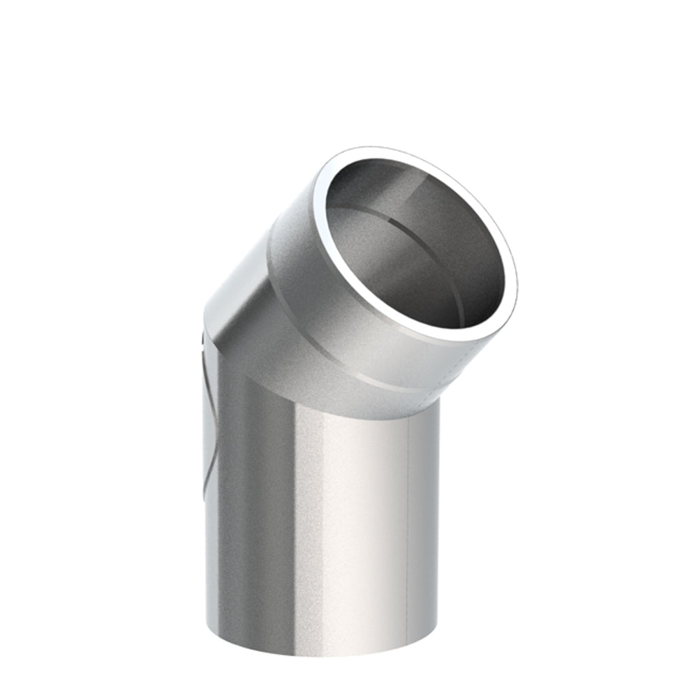 Jeremias Ofenrohr Winkel 45° mit Tür | Edelstahl gebürstet