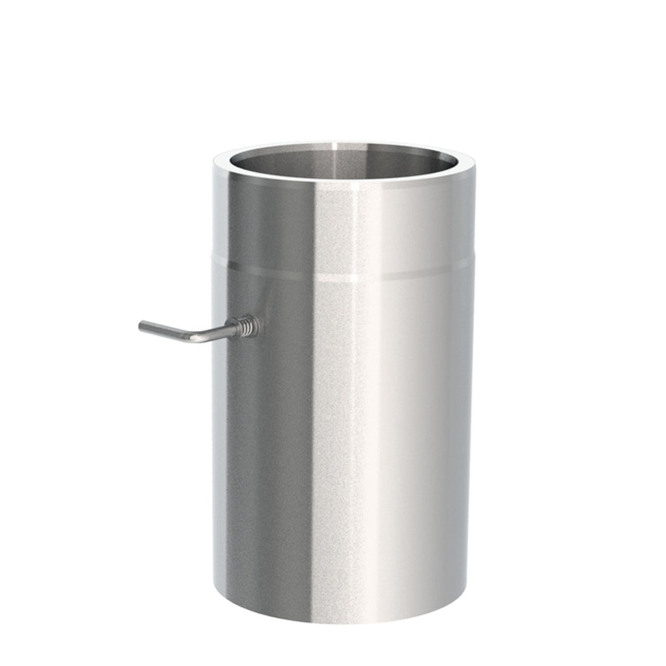 Jeremias Ofenrohr Längenelement 300 mm + Drosselklappe | Edelstahl | Ø 130 mm