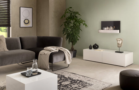 ebios-fire Wandkamin Elipse Wall - Milieu Edelstahl gebürstet