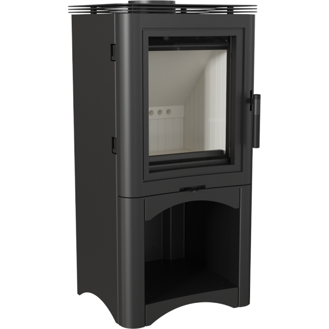 Kratki Kaminöfen Koza K5 S/W | mit Holzablagefach | 7 kW | KOZA/K5/S/W