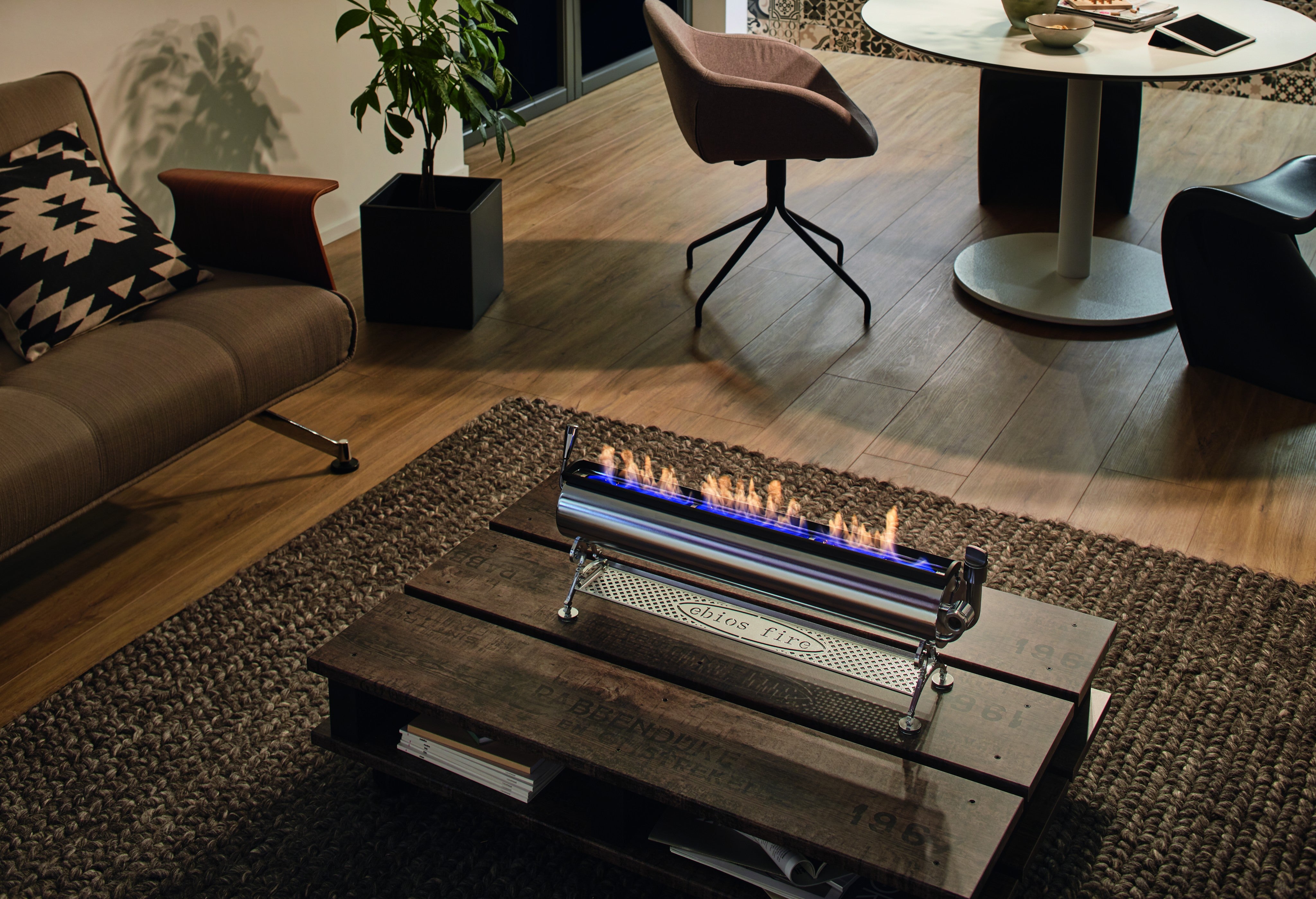 ebios-fire Tischkamin Steel - Milieu Edelstahl gebürstet