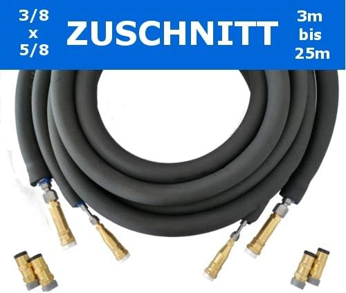 Klimaworld EasyQuick isoliertes hochflexibles Edelstahl Flexrohr mit Schnellkupplungen 3/8x5/8 Zoll Zuschnitt