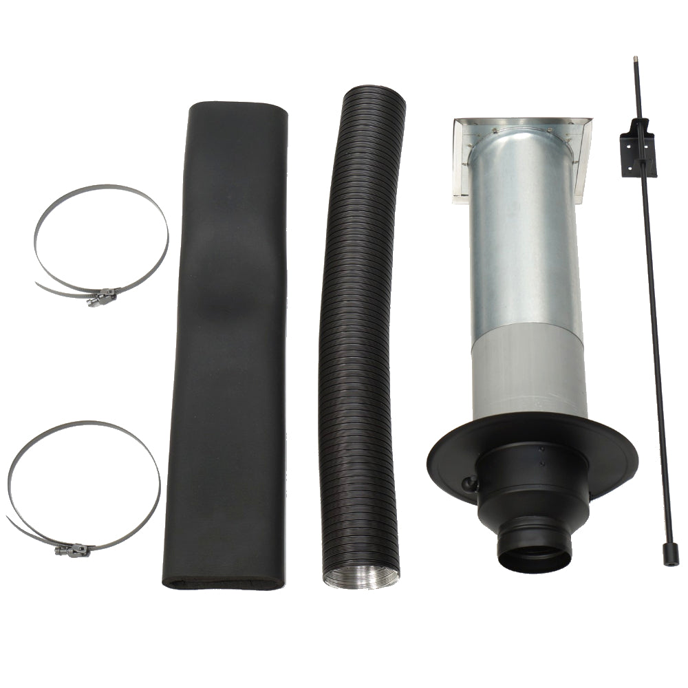 TermaTech | Verbrennungsluft-Set mit Klappe für Wandanschlüsse | Ø 125