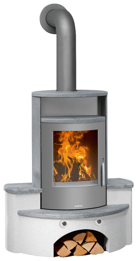 Justus Kaminofen Kaskade 2.0 Stahl Gussgrau, Speckstein | klimaworld.com