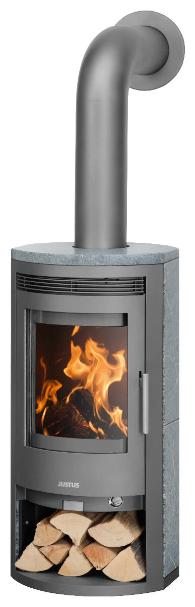 Justus Kaminofen Baltrum D 2.0 Speckstein, Gussgrau | klimaworld.com