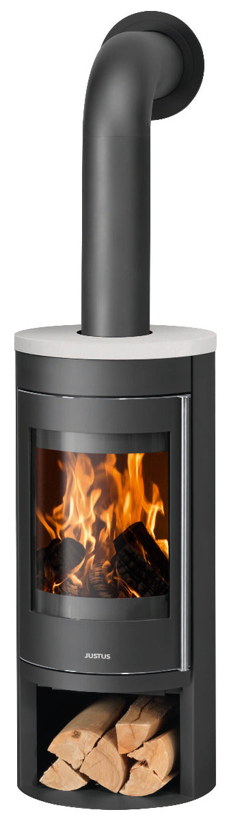 Justus Kaminofen Mino 2.0 Keramik Seidenweiß | klimaworld.com