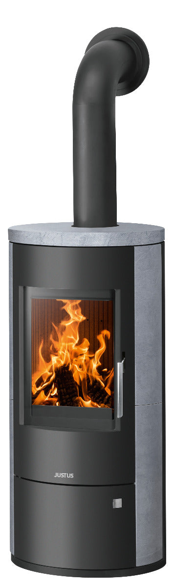 Justus Kaminofen Austin 7 Stahl Schwarz, Speckstein | Klimaworld.com