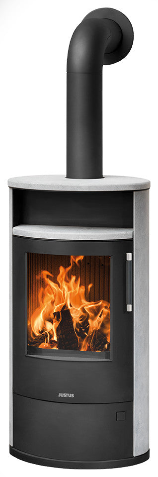 Justus Kaminofen Island 7 2.0 | Speckstein, Stahl Schwarz | klimaworld.com