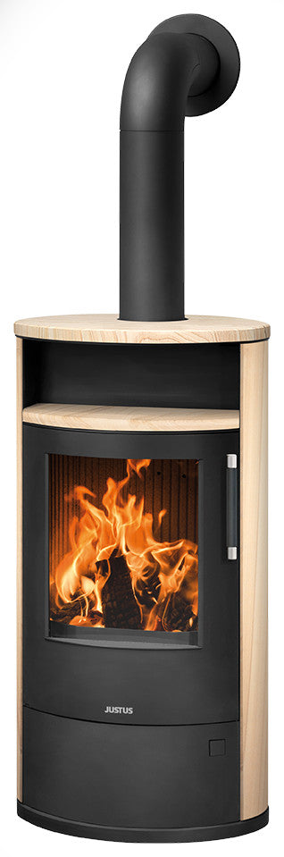 Justus Kaminofen Island 7 2.0 Stahl Schwarz, Sandstein | klimaworld.com