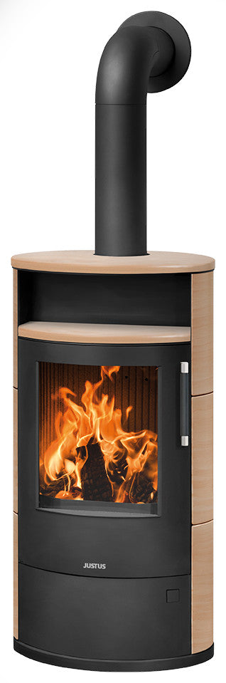 Justus Kaminofen island 7 2.0 Keramik Corretto, Stahl Schwarz | Klimaworld.com