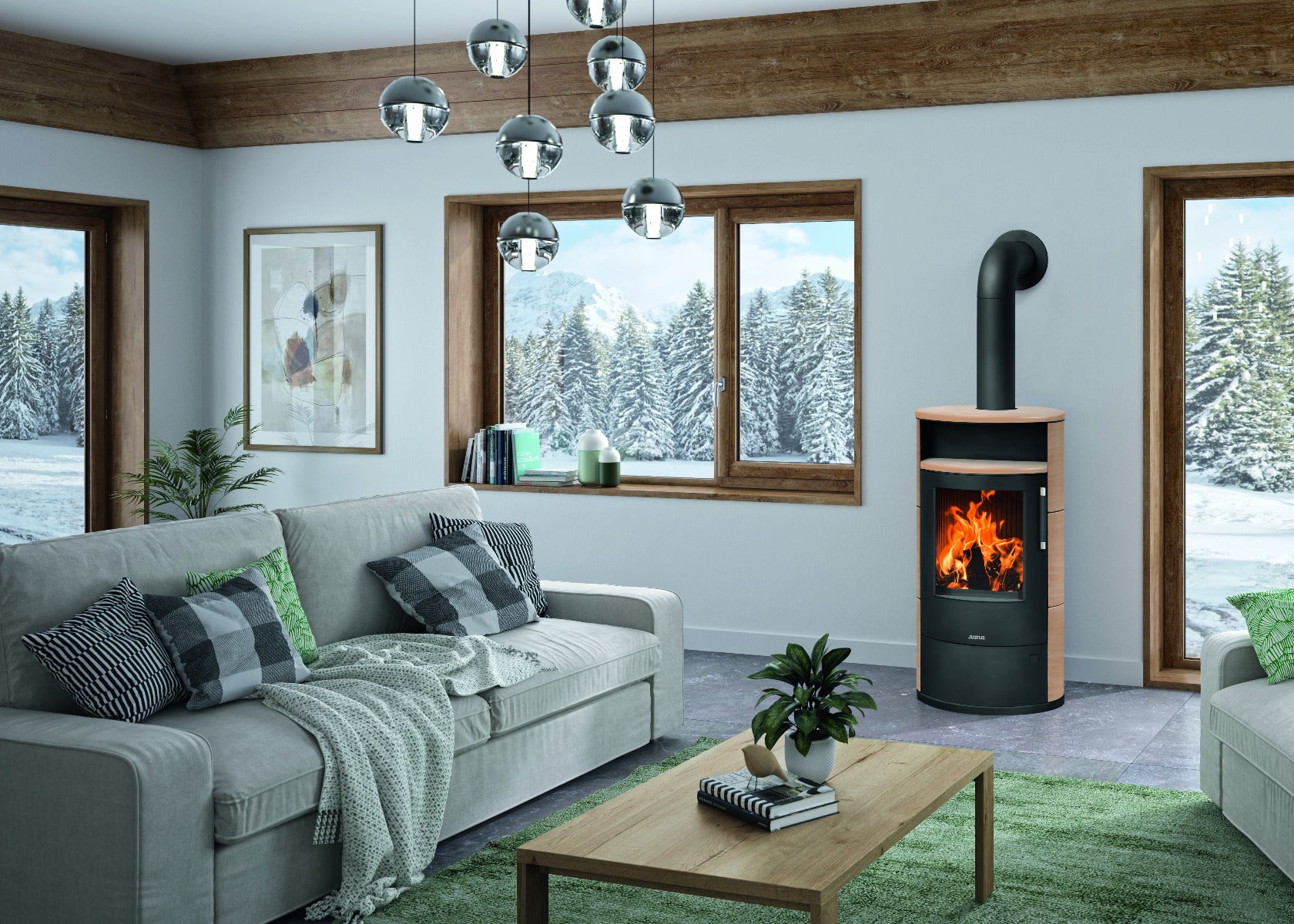 Justus Kaminofen Island 7 2.0 Keramik Corretto Ambiente | klimaworld.com