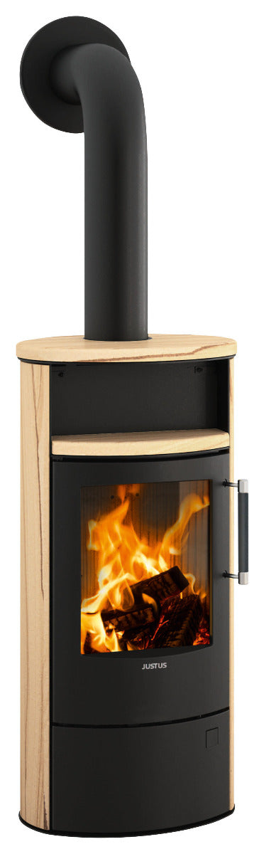 Justus | Kaminofen | Island 5 2.0 Sandstein, Stahl Schwarz | klimaworld.com