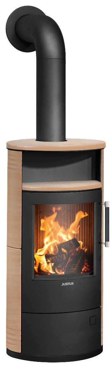 Justus | Kaminofen | Island 5 2.0 Keramik Corretto, Stahl Schwarz | klimaworld.com