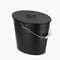 #Kohleneimer Ascheeimer oval schwarz 24 Liter mit Deckel