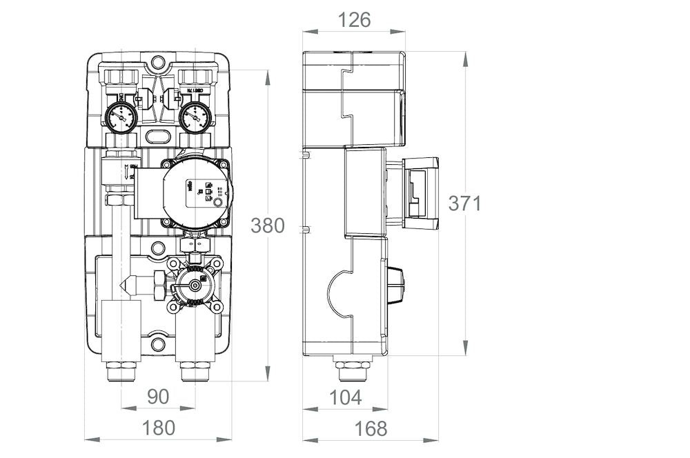 LK Armatur LK 90C Maßzeichnung