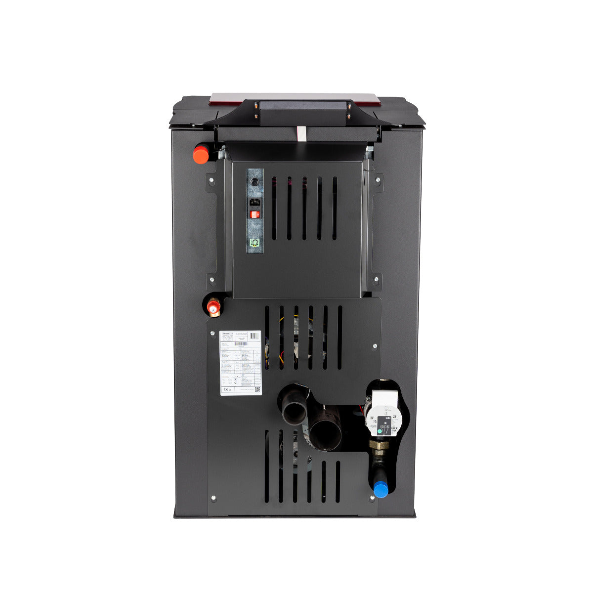 ThermoFlux Pelletofen INTERIO 14 mit 14 kW, rückseitig | Klimaworld.com