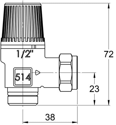 LK Armatur LK 514 Sicherheitsventil Maßzeichnung