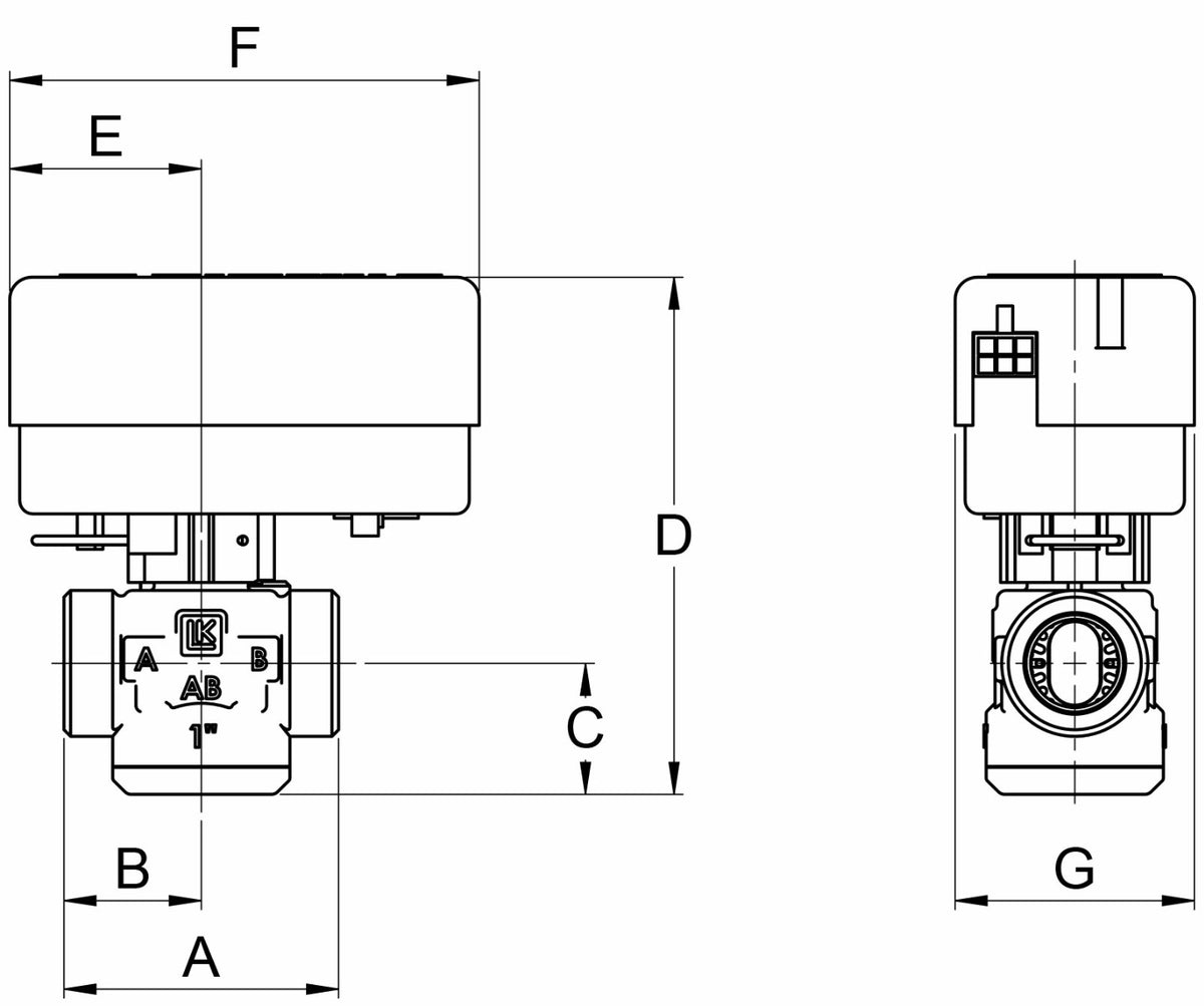 LK Armatur LK 525 Außengewinde Maßzeichnung
