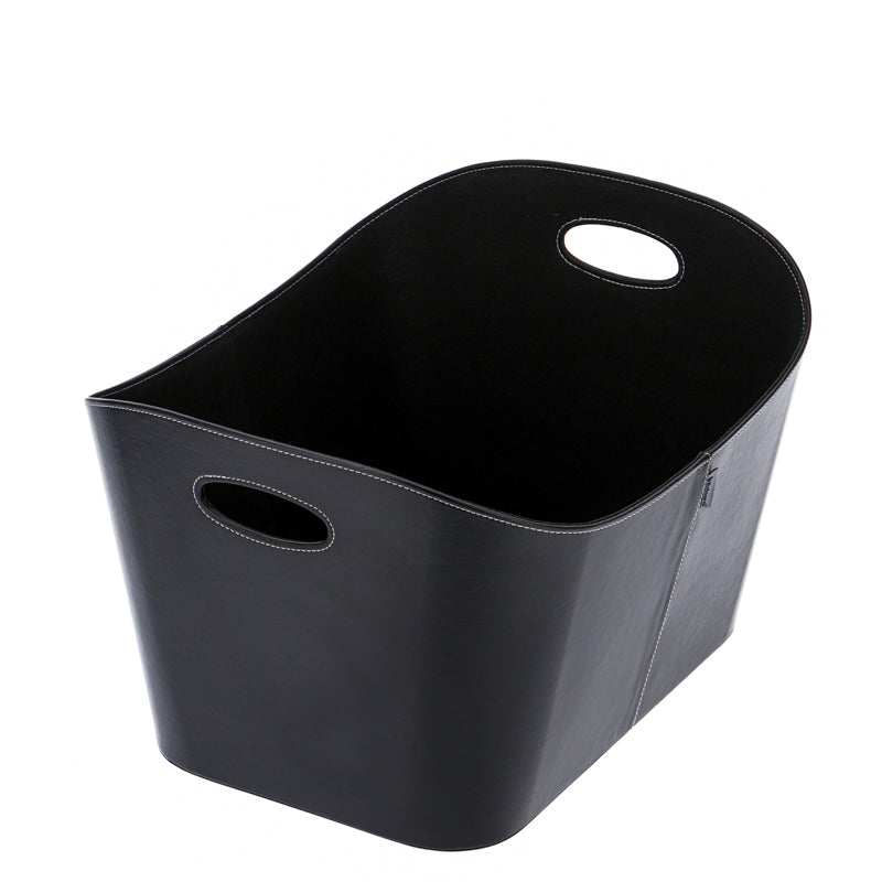 Aduro | Baseline Holzkorb aus Kunstleder | schwarz
