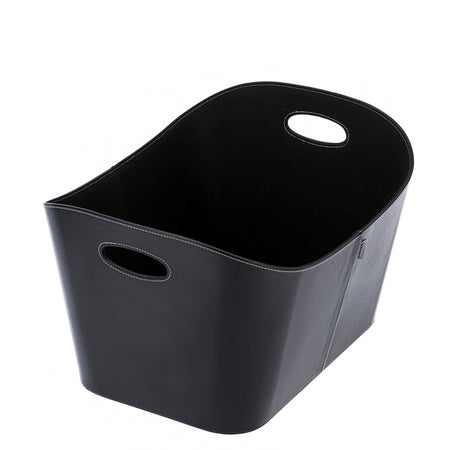 Aduro | Baseline Holzkorb aus Kunstleder | schwarz
