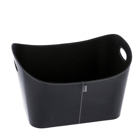 Aduro | Baseline Holzkorb aus Kunstleder | schwarz