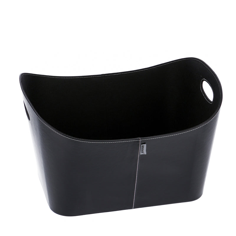 Aduro | Baseline Holzkorb aus Kunstleder | schwarz