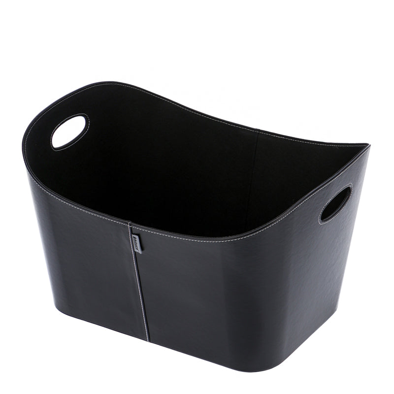 Aduro | Baseline Holzkorb aus Kunstleder | schwarz