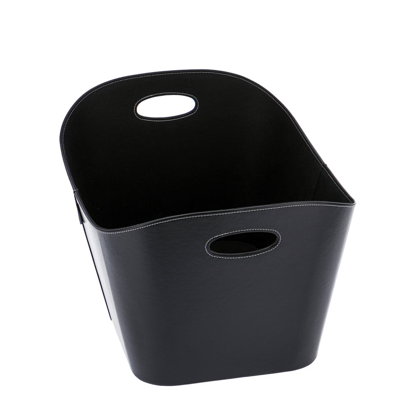 Aduro | Baseline Holzkorb aus Kunstleder | schwarz