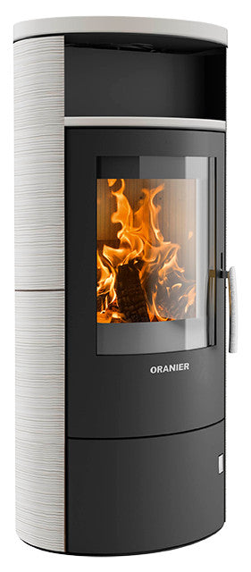 Oranier Kaminofen Polar 7-2.0 Stahl Schwarz, Keramik Seidenweiß | klimaworld.com