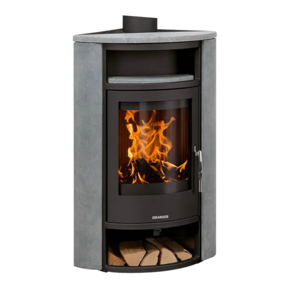 Oranier Kaminofen | Polar Eck Speckstein| 6,5 kW |Schwarz| Klimaworld.com