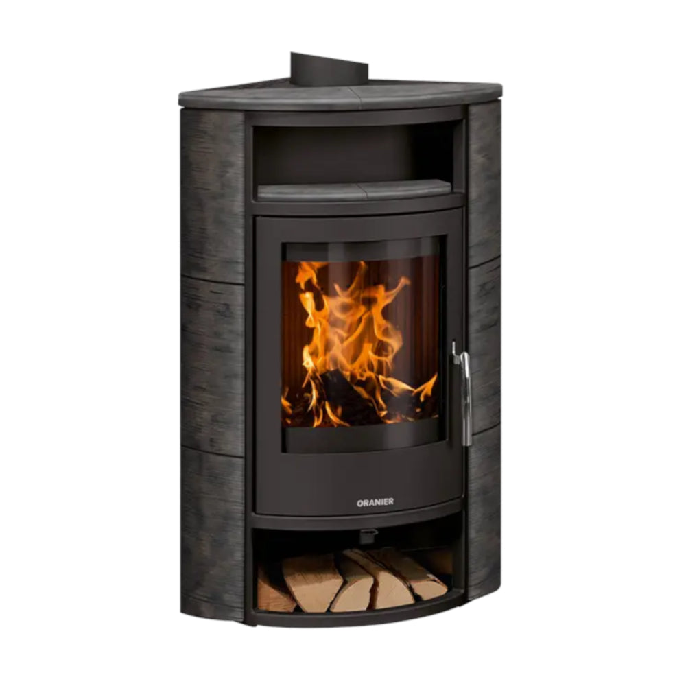 Oranier Kaminofen | Polar Eck Keramik Namib| 6,5 kW |Schwarz| Klimaworld.com
