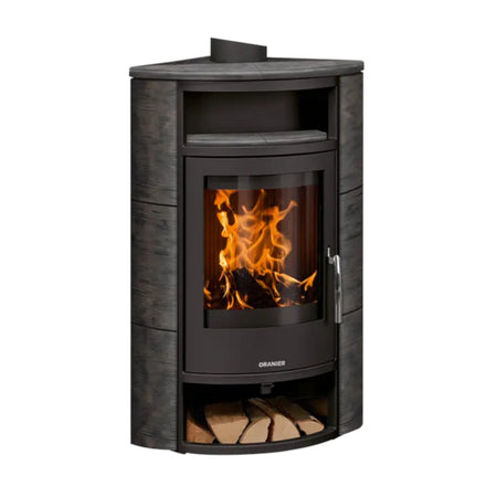 Oranier Kaminofen | Polar Eck Keramik Namib| 6,5 kW |Schwarz| Klimaworld.com
