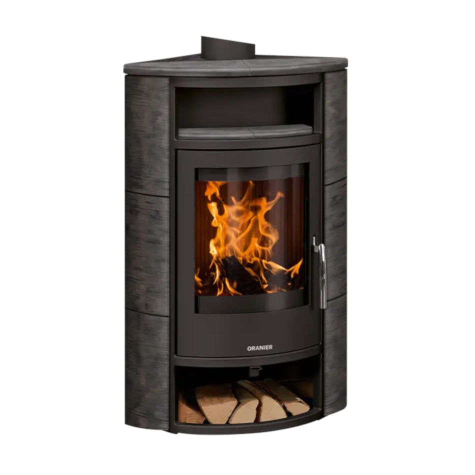 Oranier Kaminofen | Polar Eck Keramik Namib| 6,5 kW |Schwarz| Klimaworld.com