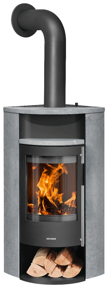 Oranier Kaminofen Polar Neo Eck | Stahl Schwarz, Speckstein | klimaworld.com