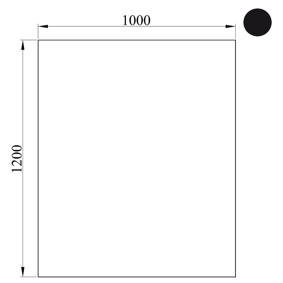 Bodenplatte Funkenschutzplatte rechteckig schwarz 120x100cm