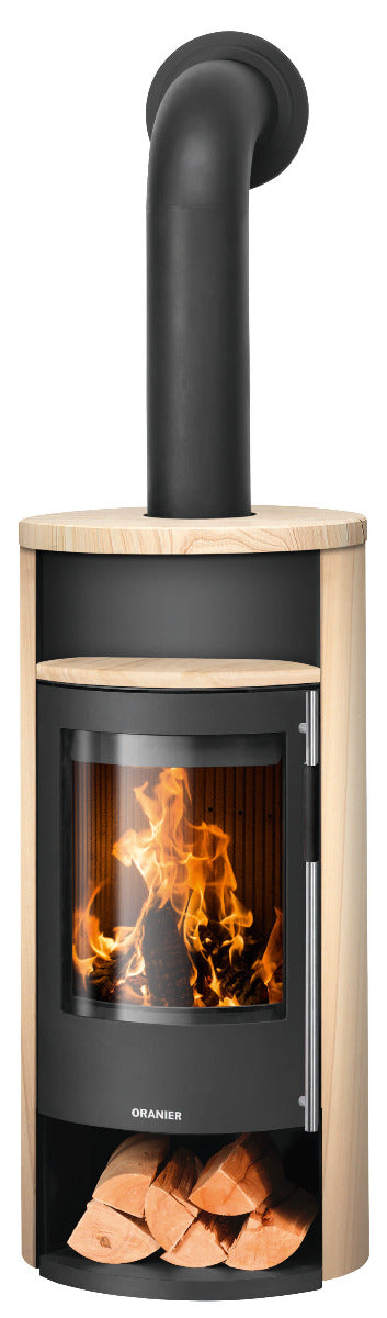 Oranier Kaminofen Polar Neo 4 | Stahl Schwarz, Sandstein | klimaworld.com