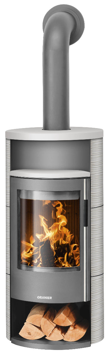 Oranier Kaminofen Polar Neo 6, Stahl Gussgrau, Keramik Seidenweiß | klimaworld.com
