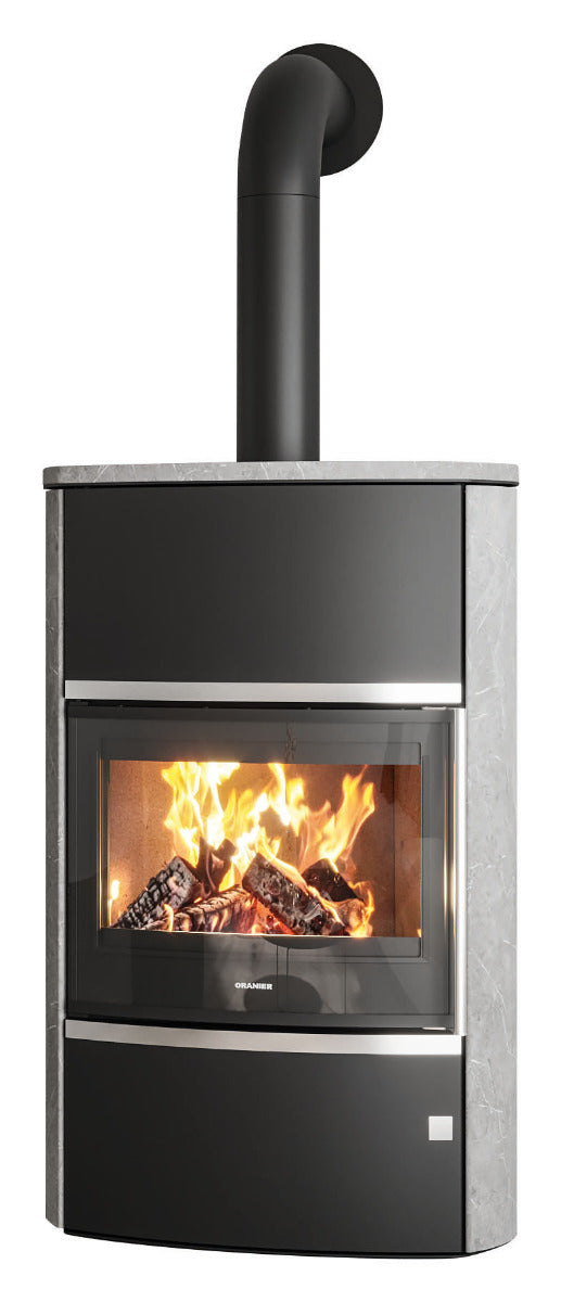 Oranier Kaminofen Feras W+ Stahl Schwarz, Speckstein | klimaworld.com