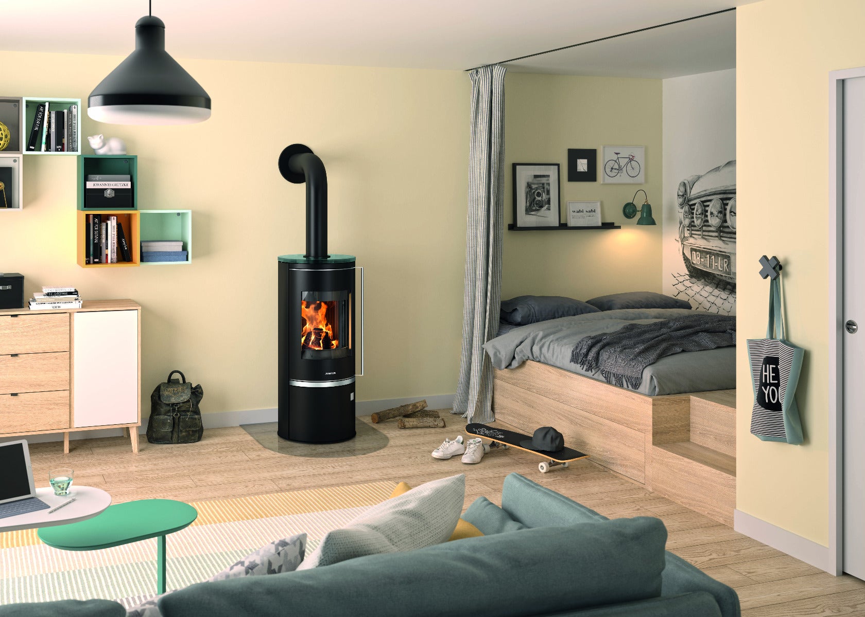 Justus Kaminofen Faro Top 2.0 Glas Ambiente | klimaworld.com