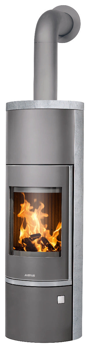 Justus Kaminofen Faro Aqua 2.0 Stahl Gussgrau, Speckstein | klimaworld.com