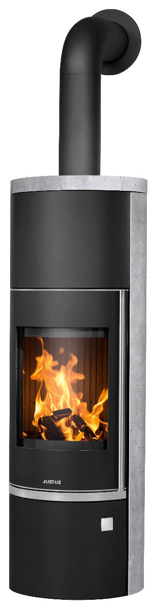 Justus Kaminofen Faro Aqua 2.0 Stahl Schwarz, Speckstein | klimaworld.com